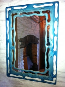 Large fretwork mirror by Andy Crabb Designs