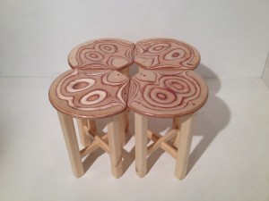 Nest of four stools by Andy Crabb Designs
