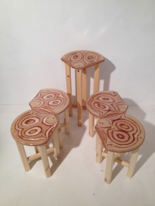 Birch ply bar and standard stools by Andy Crabb Designs
