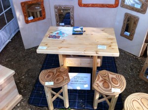 Pine table and stools