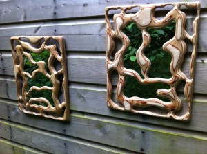 Natural rectangular birch plywood mirrors